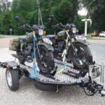 Remorque moto pliante et pliable Cochet noire pour 2 motos